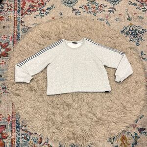 Maeve Sporty Stripe Crew-Neck Sweatshirt size small